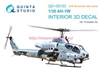 QD+35153   3D Декаль интерьера кабины AH-1W (Trumpeter) (с 3D-печатными деталями) (thumb89700)